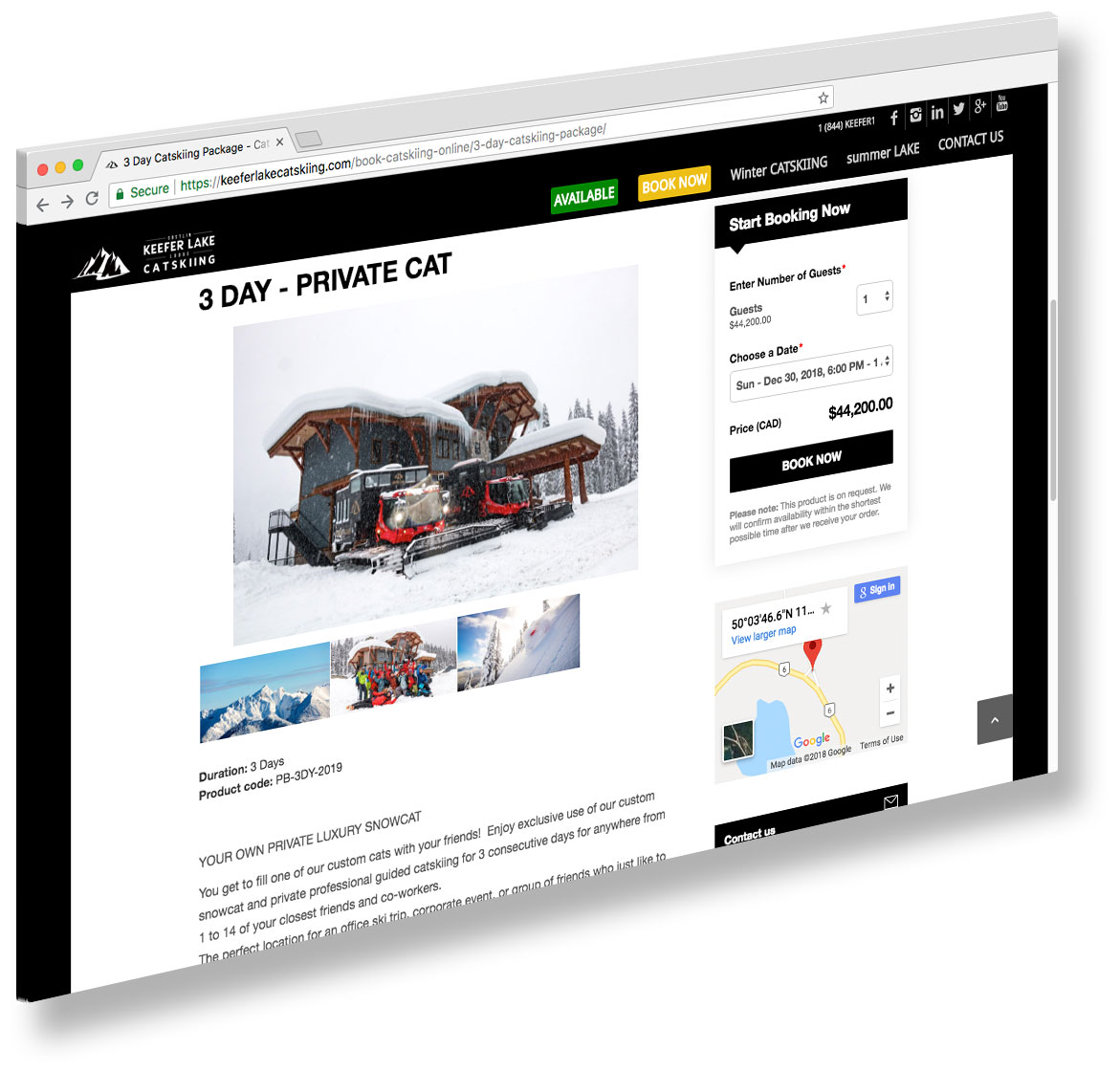 Keefer Lake Catskiing Website