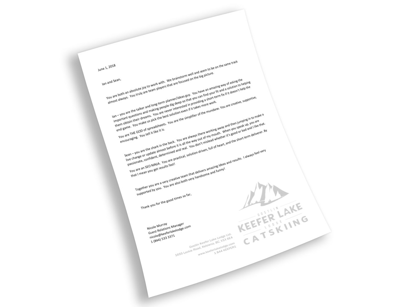Keefer Reference Letter
